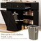 Tilt Out Wooden Trash Can Cabinet with 3 Position Adjustable Shelf and Power Outlets